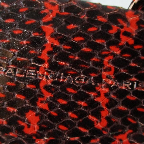 NWT NEW BALENCIAGA LEATHER POLKA DOT SNAKE PRINT Sandal Shoe 36 CORAL - Picture 5 of 7